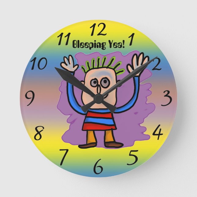 Bleeping Yea! Round Clock (Front)