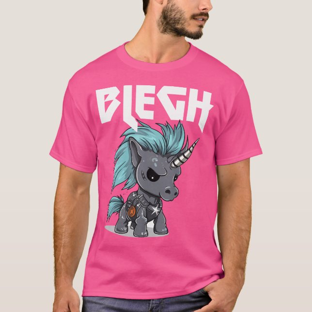 Blegh Heavy Metal Metalcore Unicorn T-Shirt (Front)