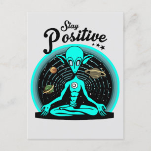 Bleib Positiv Alien Postcard