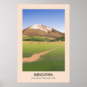 Blencathra Lake District National Park Travel Poster