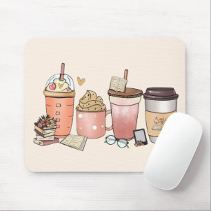 Blend of Books and Coffee Mouse Mat