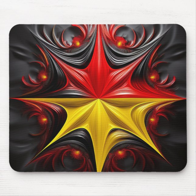 Blend of Mandelbrot Fractal With The German Flag Mouse Mat (Front)