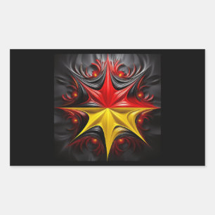 Blend of Mandelbrot Fractal With The German Flag Rectangular Sticker