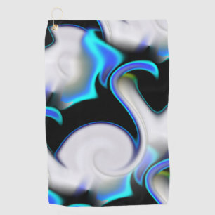 Blend of smooth with blue neon curves over shadow golf towel