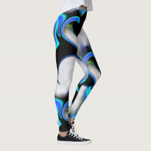 Blend of smooth with blue neon curves over shadow leggings