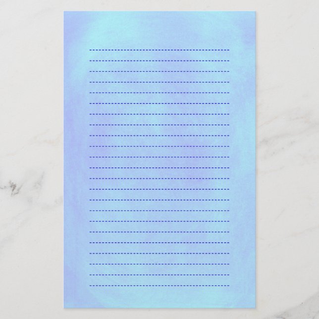 Blended Blue Background Lined Stationery (Front)