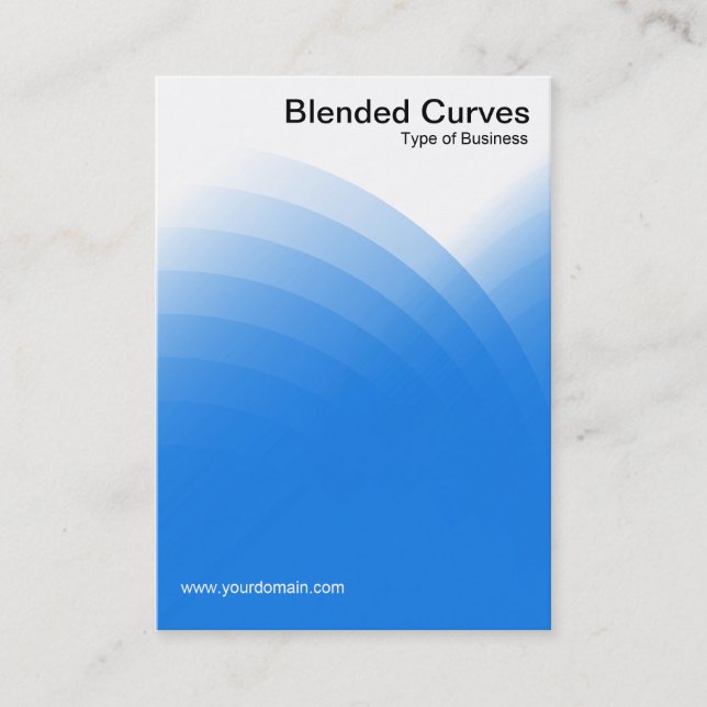 Blended Curves - Blue Business Card (Front)