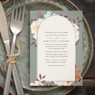 Blended Families Botanical Floral Wedding Invitation