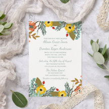 Blended Families Garden Floral Wedding Invitation