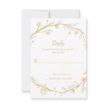 Blended Families Gold Wreath Wedding RSVP