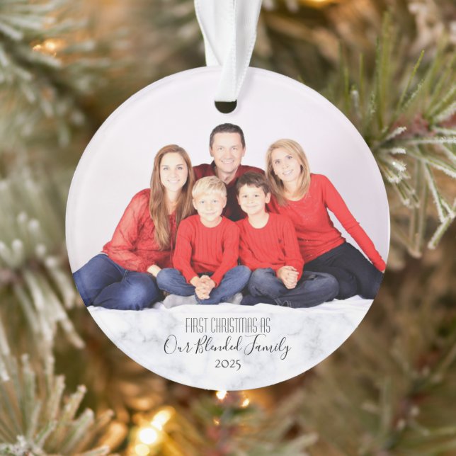 Blended Family 1stChristmas Personalise Photo Year Ornament (Tree)