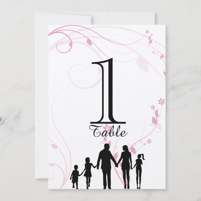 Blended Family Wedding Table Number (Front)