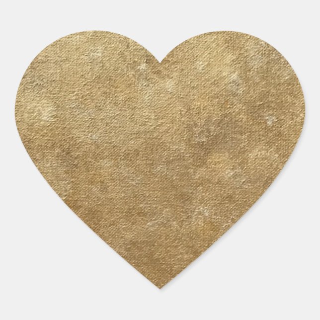 Blended Gold Sparkle Look Heart Stickers (Front)