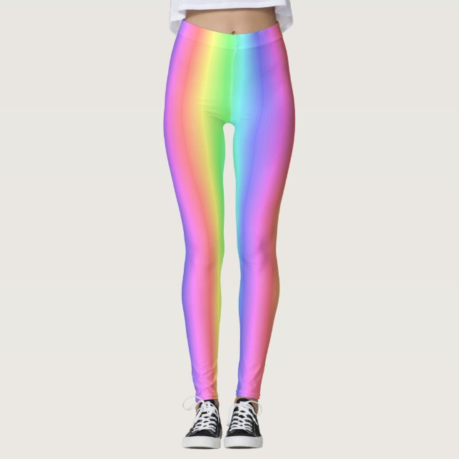 Blended Pastel Rainbow - Colour Spectrum Leggings (Front)