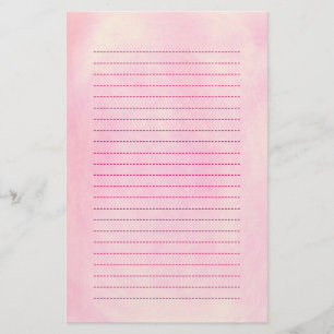 Blended Pink Blends Background Lined Stationery