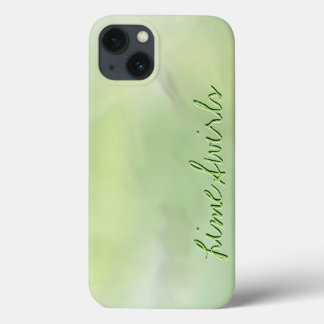 Blended Shades of Yellow and Green Custom Text iPhone 13 Case