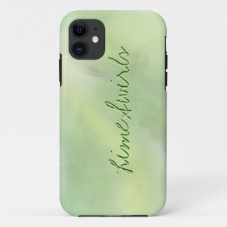 Blended Shades of Yellow and Green Custom Text iPhone 11 Case