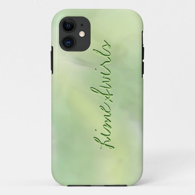 Blended Shades of Yellow and Green Custom Text Case-Mate iPhone Case (Back)