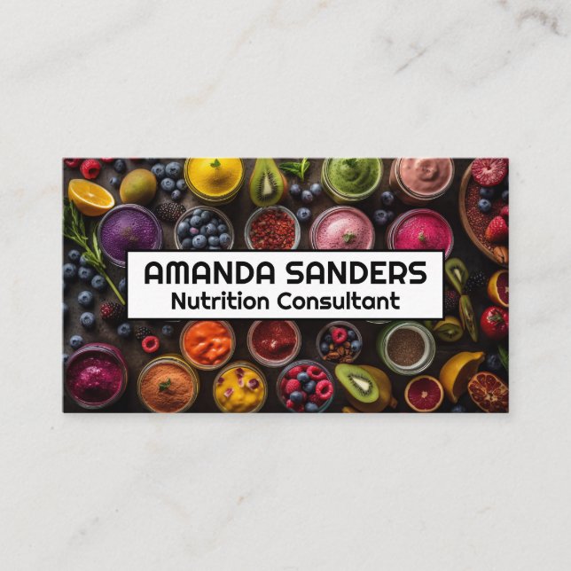 Blended Smoothies and Fruits Business Card (Front)