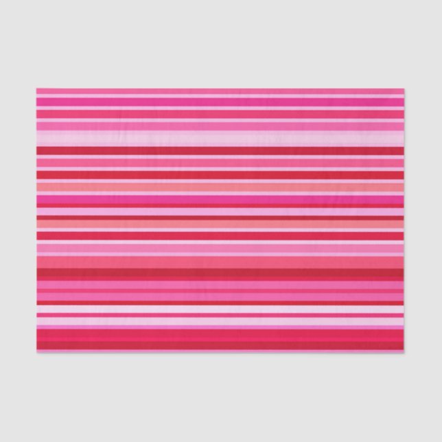 Blended Stripes, Fuchsia, Maroon and Pink  Tissue Paper (Front)