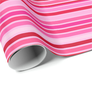 Blended Stripes, Fuchsia, Maroon and Pink  Wrapping Paper