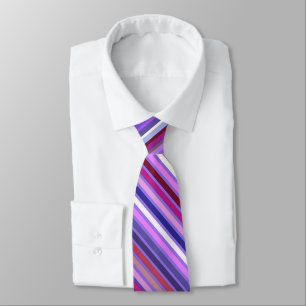 Blended Stripes, Purple, Orchid and Violet Tie