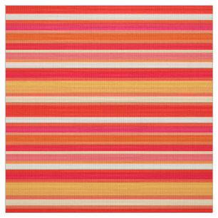 Blended Stripes, Shades of Coral Orange Fabric