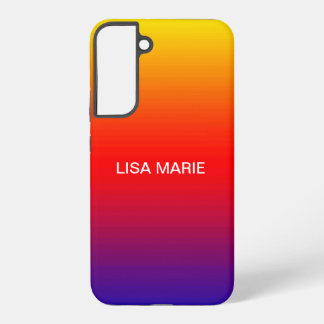 Blended Stripes Yellow Orange Red Blue Add Name Samsung Galaxy Case