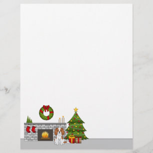 Blenheim Cavalier Dog In A Festive Christmas Room Custom Letterhead