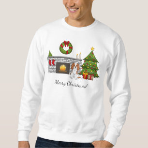 Blenheim Cavalier Dog In Festive Christmas Room Sweatshirt