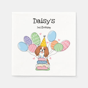 Blenheim Cavalier King Charles Spaniel Birthday Napkin