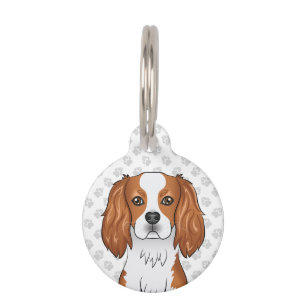 Blenheim Cavalier King Charles Spaniel Head Pet Tag