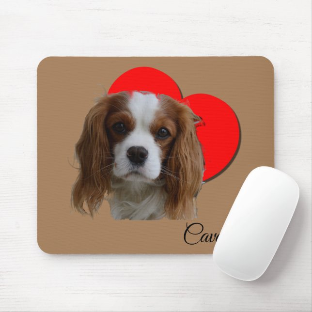 Blenheim Cavalier King Charles Spaniel Mouse Mat (With Mouse)