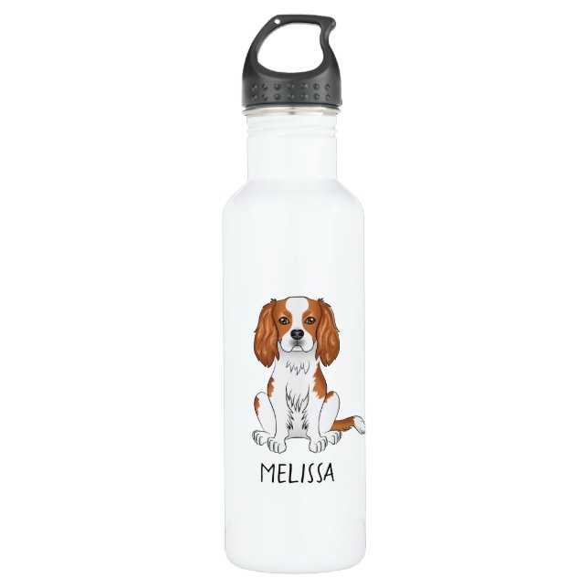 Blenheim Cavalier King Charles Spaniel & Name 710 Ml Water Bottle (Front)