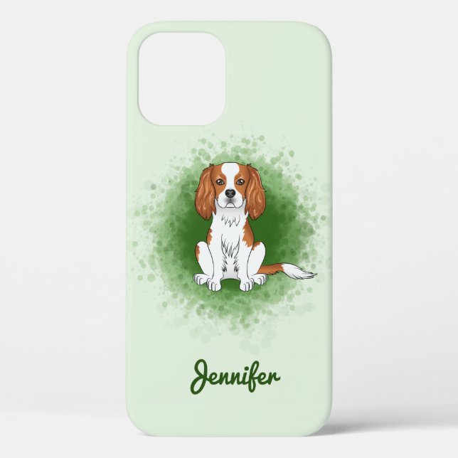 Blenheim Cavalier King Charles Spaniel On Green Case-Mate iPhone Case (Back)