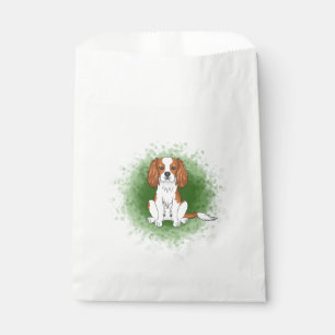 Blenheim Cavalier King Charles Spaniel On Green Favour Bags