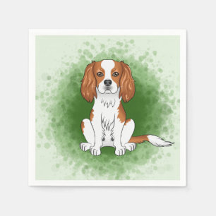 Blenheim Cavalier King Charles Spaniel On Green Napkin
