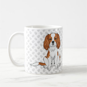 Blenheim Cavalier King Charles Spaniel & Paws Coffee Mug