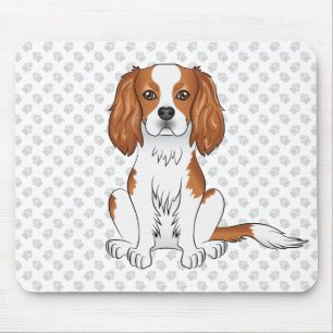 Blenheim Cavalier King Charles Spaniel & Paws Mouse Mat