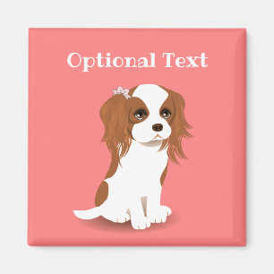 Blenheim Cavalier King Charles Spaniel Pink Magnet