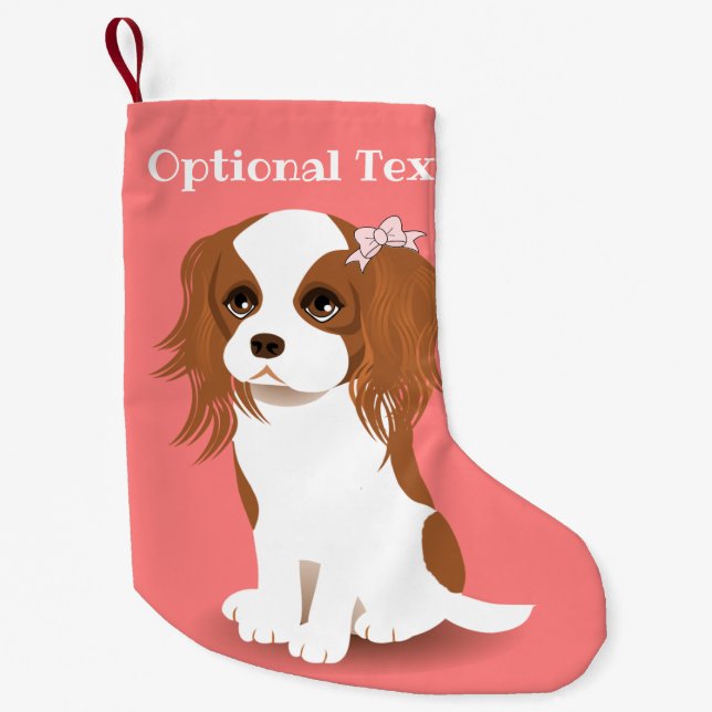 Blenheim Cavalier King Charles Spaniel Pink Small Christmas Stocking (Front)