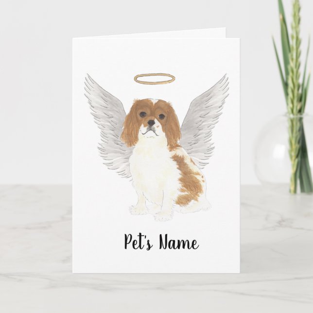 Blenheim Cavalier King Charles Spaniel Sympathy Card (Front)