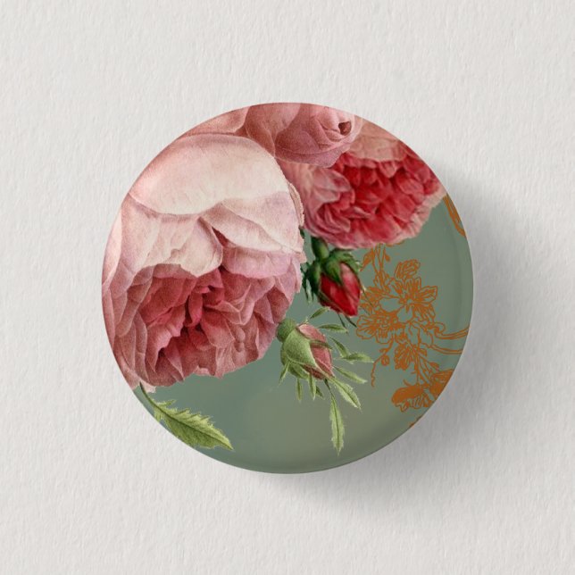 Blenheim Rose 3 Cm Round Badge (Front)