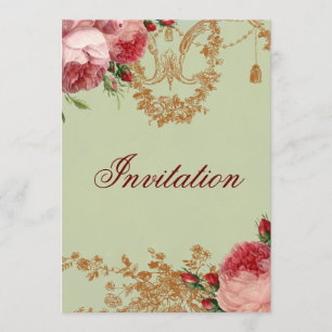 Blenheim Rose- Elegant Sage Green Invitation