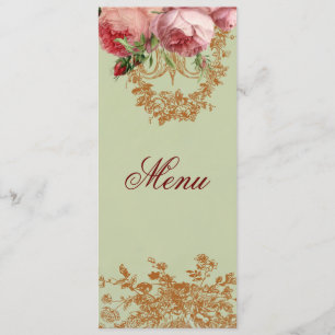 Blenheim Rose- Elegant Sage Green Menu