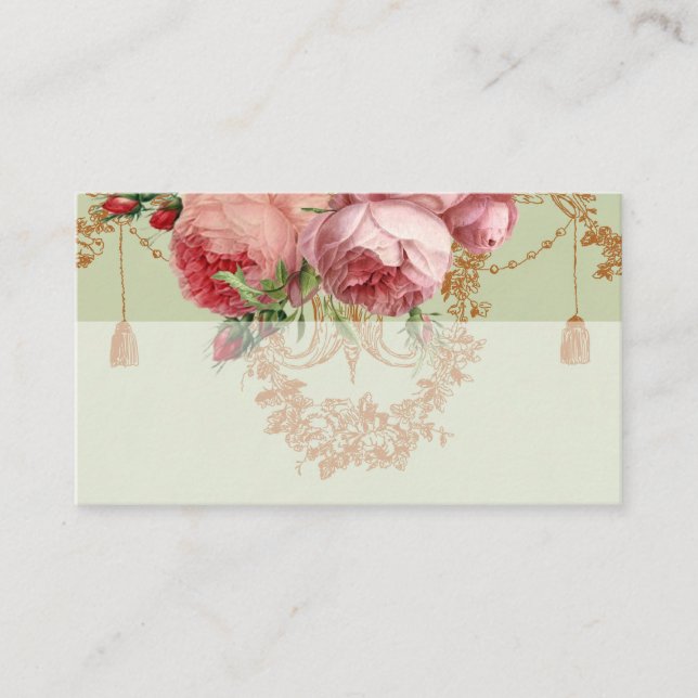 Blenheim Rose- Elegant Sage Green - Place card (Front)