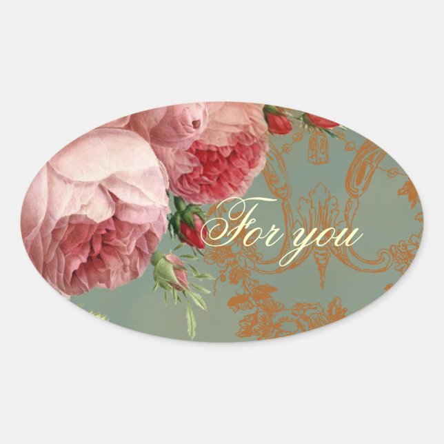 Blenheim Rose For you Oval Sticker (Front)