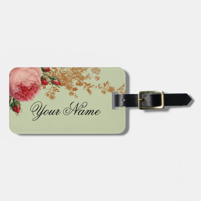 Blenheim Rose Luggage Tag (Front Horizontal)