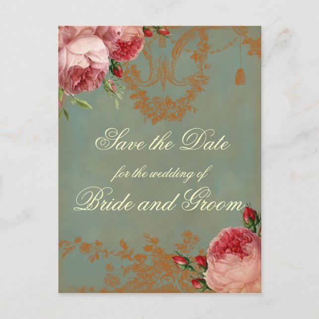 Blenheim Rose Save the Date Announcement Postcard (Front)