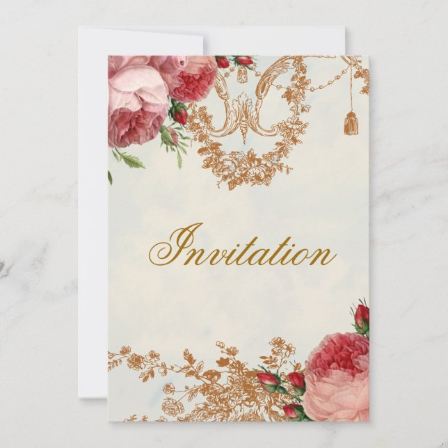 Blenheim Rose - Summer Sky Invitation (Front)